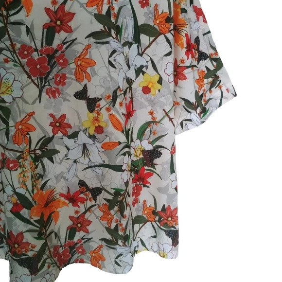 Floral  Polyester Blouse Lightweight L - Picture 4 of 8